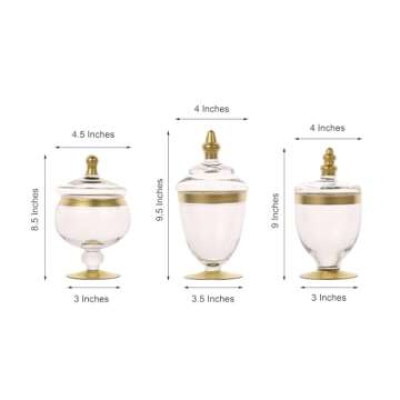 Elegant Gold Glass Apothecary Jars Set for Weddings
