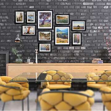 Giftgarden Multi Black Picture Frames with Mat for Multiple Sizes Photos, Four 4x6, Four 5x7, Two 8x...