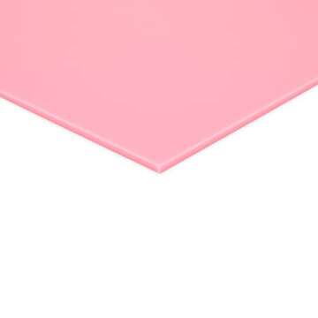 Okuna Outpost 2-Pack Opaque Cast Acrylic Sheet, 1/8-Inch Thick 11.75x11.75-Inch Square Plastic Tiles for Wall Decorations, Laser Cutting, Arts & Crafts, & Custom Signs for Cafes & Boutiques (Pink)