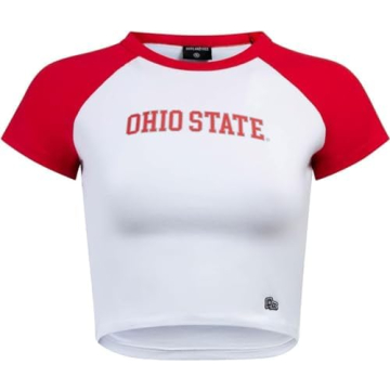 Hype & Vice Ohio State Crop Tee for Women - Stylish Game Day Top