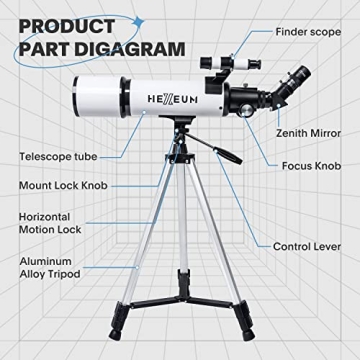 80mm Aperture 600mm Telescope for Stargazing Adventures