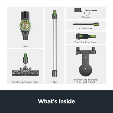 Eureka Lightweight Cordless Stick Vacuum Cleaner Convenient for Hard Floors, Rechargeable Handheld Vacuum Cleaner Portable with Powerful Motor Efficient Suction, RapidClean Ultra NEC370GR, Moss Green