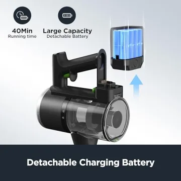 Eureka Lightweight Cordless Stick Vacuum Cleaner Convenient for Hard Floors, Rechargeable Handheld Vacuum Cleaner Portable with Powerful Motor Efficient Suction, RapidClean Ultra NEC370GR, Moss Green