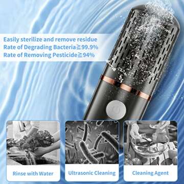 Fruit and Vegetable Washing Machine, Fruit Cleaner Device, Fruit Purifier for with OH-ion Purificati...