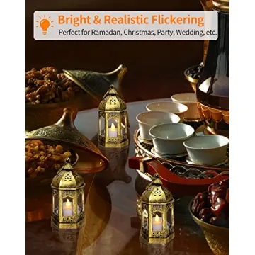 SHYMERY Mini Lantern with Flickering LED Lights for Events