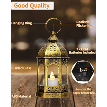 SHYMERY Mini Lantern with Flickering LED Lights for Events