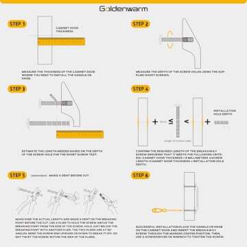 goldenwarm Gold Cabinet Pulls - 10 Pack Square Handles