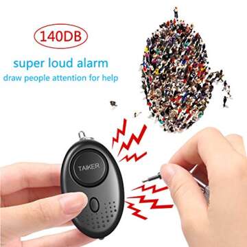 Personal Alarm for Women, 10 Packs 140DB Emergency Self-Defense Security Alarm Keychain with LED Lig...