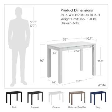 Ameriwood Home Parsons Desk, Black