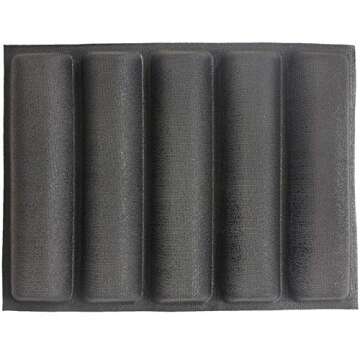 WL Silicone Fiberglass Bread Bun Mold Non Stick Reusable Sandwich Baking Form Perforated Mould 5 Loa...