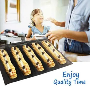 WL Silicone Fiberglass Bread Bun Mold Non Stick Reusable Sandwich Baking Form Perforated Mould 5 Loaf Bread Pan Baguette Mould