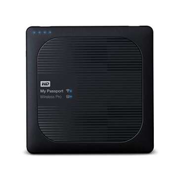 WD 4TB My Passport Wireless Pro Portable External Hard Drive, Wifi USB 3.0 - WDBSMT0040BBK-NESN