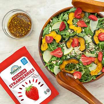 NATIERRA Premium Freeze-Dried Strawberries | Non-GMO & Vegan | 0.7 Ounce (Pack of 4)
