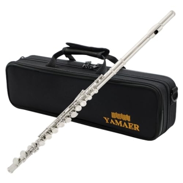 Yamaer C Flute Closed Hole 16-Key Flute, for Beginner Flute Instrument with a Carrying Case, Stand, ...