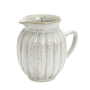 Stoneware Fluted Pitcher for Elegant Home Decor
