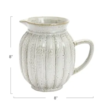 Stoneware Fluted Pitcher for Elegant Home Decor