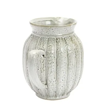 Stoneware Fluted Pitcher for Elegant Home Decor