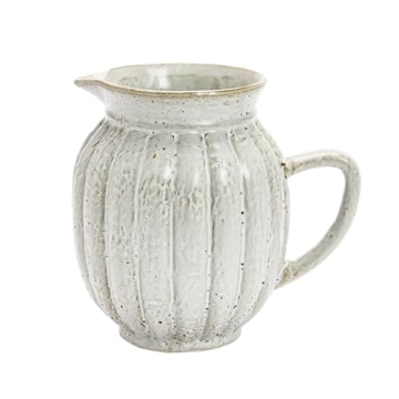 Stoneware Fluted Pitcher for Elegant Home Decor
