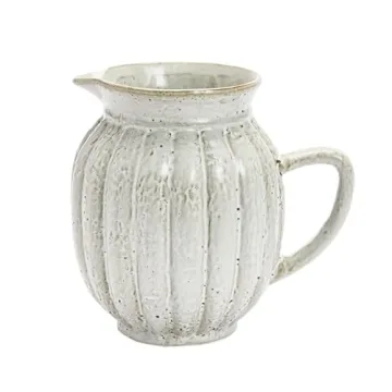 Stoneware Fluted Pitcher for Elegant Home Decor