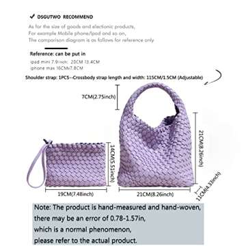 Handmade Woven Shoulder Bags for Women Cute Hobo Tote Handbag Mini Clutch Purse with Magnetic Buckle Crossbody Phone Bag (Milk tea)