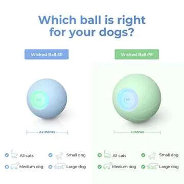 Cheerble Intelligent Toy Ball with [3 Interactive Modes], LED Lights, Wicked Ball SE, Made of Natural Rubber, Active Rolling Ball for Dog/Puppy/Small/Medium Dogs and Cats, DC Rechargeable