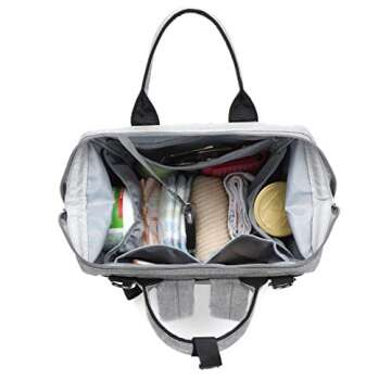 Citi Babies Grey Diaper Bag Backpack - Water Resistant, Shoulder Strap, Large Capacity, Insulated Bottle Pockets, Changing Pad, Stroller Clip- Trendy Diaper Bag for Dad & Mom or Baby Shower