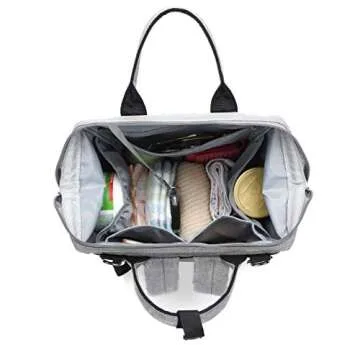 Citi Babies Grey Diaper Bag Backpack - Water Resistant, Shoulder Strap, Large Capacity, Insulated Bottle Pockets, Changing Pad, Stroller Clip- Trendy Diaper Bag for Dad & Mom or Baby Shower