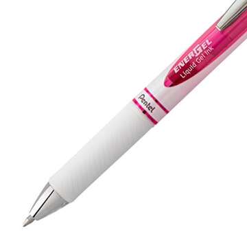 Pentel Pink BCA EnerGel Pearl RTX Retractable Gel Pen, 0.7mm (BL77WBP2PP)