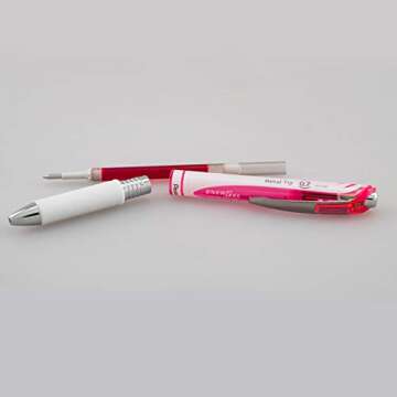 Pentel Pink BCA EnerGel Pearl RTX Retractable Gel Pen, 0.7mm (BL77WBP2PP)
