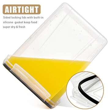 Wildone Large Food Storage Containers 5.2L /175oz, 4 Piece BPA Free Plastic Airtight Food Storage Containers for Flour, Sugar, Baking Supplies, Kitchen & Pantry Containers with 20 Labels