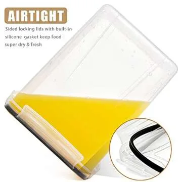 Wildone Large Food Storage Containers 5.2L /175oz, 4 Piece BPA Free Plastic Airtight Food Storage Containers for Flour, Sugar, Baking Supplies, Kitchen & Pantry Containers with 20 Labels