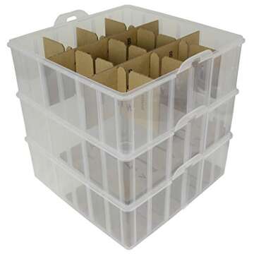 Snapware Snap 'N Stack Square 3-Tier Seasonal Ornament Storage Container, 13 by 13-Inch