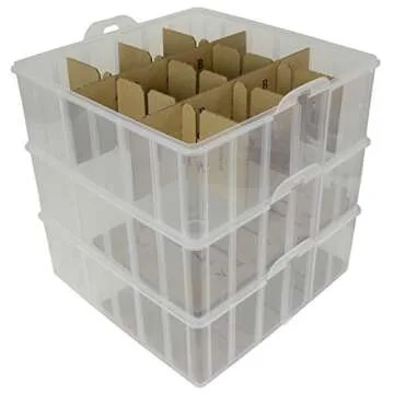 Snapware Snap 'N Stack Square 3-Tier Seasonal Ornament Storage Container, 13 by 13-Inch