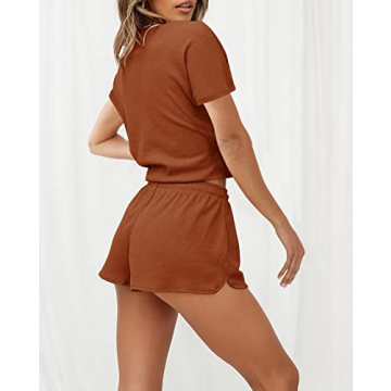 Cozy Women's Waffle Knit Pajama Set with Pockets