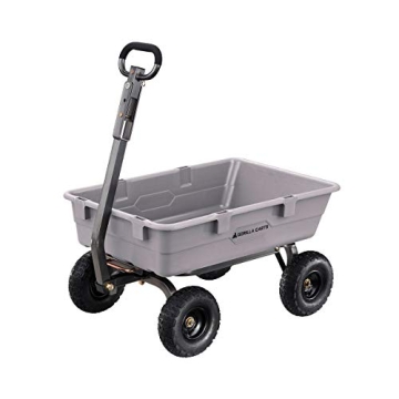 Gorilla Carts Wheelbarrow Cart - Heavy Duty Garden Yard Wagon Dump w/Handle, 800 lb Capacity