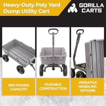 Gorilla Carts Heavy Duty Garden Yard Wagon with Dump Handle