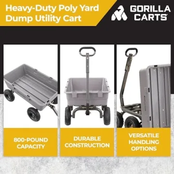 Gorilla Carts Heavy Duty Garden Yard Wagon with Dump Handle
