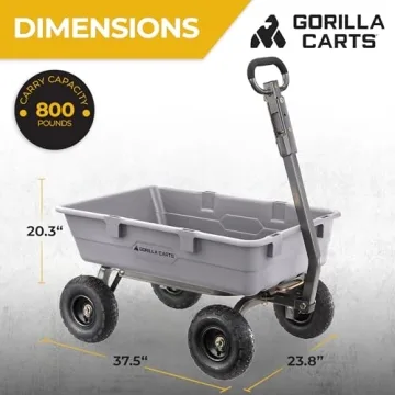 Gorilla Carts Heavy Duty Garden Yard Wagon with Dump Handle