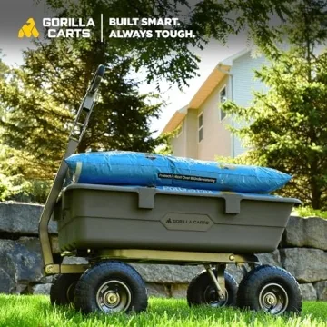 Gorilla Carts Heavy Duty Garden Yard Wagon with Dump Handle