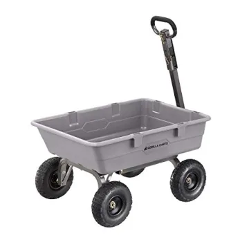Gorilla Carts Heavy Duty Garden Yard Wagon with Dump Handle