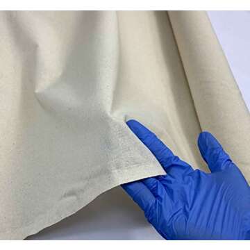 Mybecca 100% Cotton Muslin Fabric Unbleached, 63 Inch Wide, Quality Textile for Crafts