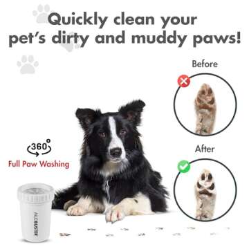 Dexas MudBuster Portable Dog Paw Cleaner, Medium, Bright White Special Edition, Premium Pet Supplies and Accessories