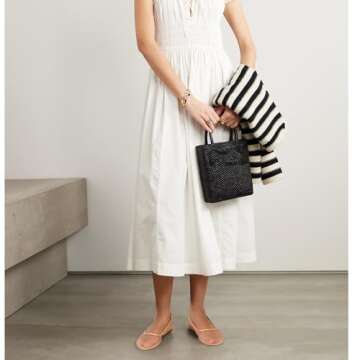 Dsevht Mesh Ballet Flats Shoes for Women Slip On Ballerina Shoes Round Toe Comfortable Casual Work Dress Flats Shoes Nude