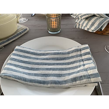 Elegant 100% French Flax Linen Napkins - Set of 4