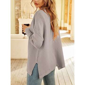 LILLUSORY Women's Mock Turtleneck Cozy Oversized Sweater