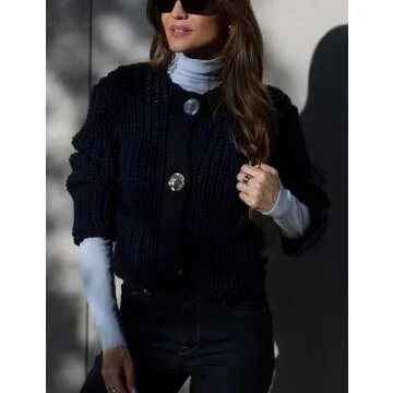 Chic Arssm Womens Cropped Cardigan for Autumn/Winter