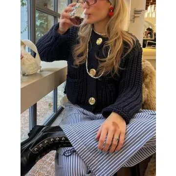 Chic Arssm Womens Cropped Cardigan for Autumn/Winter