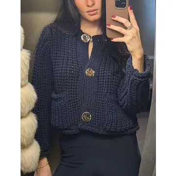 Chic Arssm Womens Cropped Cardigan for Autumn/Winter