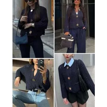 Chic Arssm Womens Cropped Cardigan for Autumn/Winter