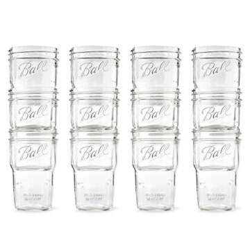 Ball Nesting Mason Jar Set, Wide Mouth, Pint, 12-Pack